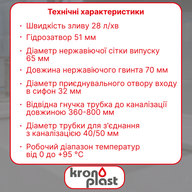 Сифон с резьбовым выпуском и отводом для стиральной или посудомоечной машины с гофротрубой ST18020043 - изображение 2