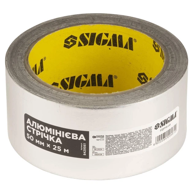 Лента алюминиевая 50мм×25м SIGMA (8429561) 4934150 - Фото 1 Лента алюминиевая 50мм×25м SIGMA (8429561) 4934150 - изображение 1