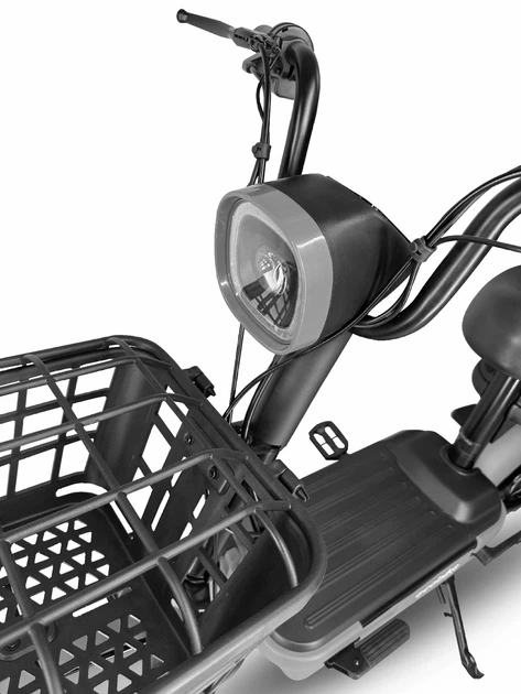 Електровелосипед EVOBIKE Nova AGM (48V/12Ah) 500W графітовий, з пасажирським сидінням, кошиком та дисплеєм, сірого кольору - Фото 9 Електровелосипед EVOBIKE Nova AGM (48V/12Ah) 500W графітовий, з пасажирським сидінням, кошиком та дисплеєм, сірого кольору - зображення 9