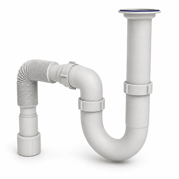 Сифон Kronoplast 1 1/2"*40 с литым прямоточным выпуском с гофротрубой 40*40/50 SU11000043 - изображение 3