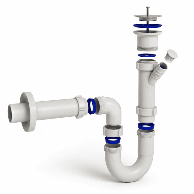 Сифон Kronoplast 1 1/2"*40 прямоточный с отводом для стиральной машины и прямой трубой 40*200 мм с розеткой SU14020002 - Фото 4 Сифон Kronoplast 1 1/2"*40 прямоточный с отводом для стиральной машины и прямой трубой 40*200 мм с розеткой SU14020002 - изображение 4