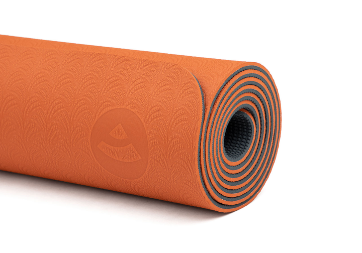 Килимок для йоги Bodhi Lotus Pro 183x60x0.6 см помаранчевий/антрацитовий - зображення 4