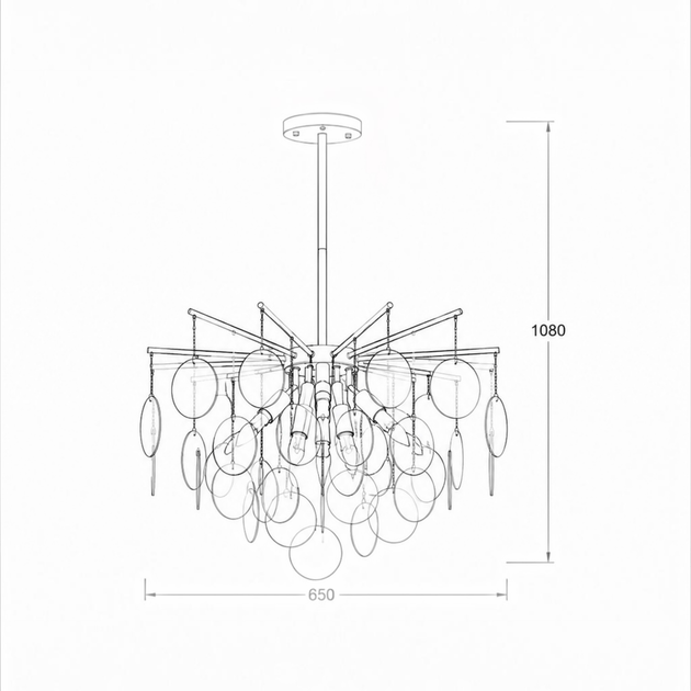 Люстра потолочная KASHTAN D650 E14 белый/золото LIGHT SET - изображение 4