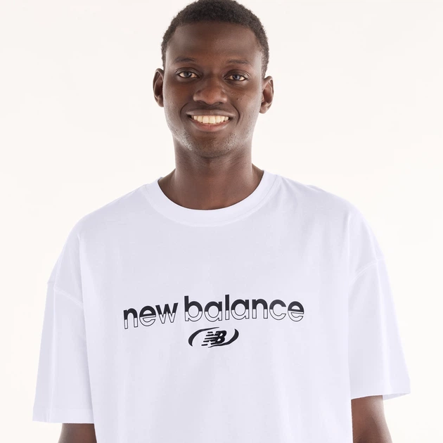 Чоловіча біла футболка New Balance Trackside 46 (S) (MT6279IZWT) - зображення 4