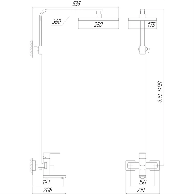 Душевая система Globus Lux SICILIA VAN-SBQ-SH-04-BB - зображення 6