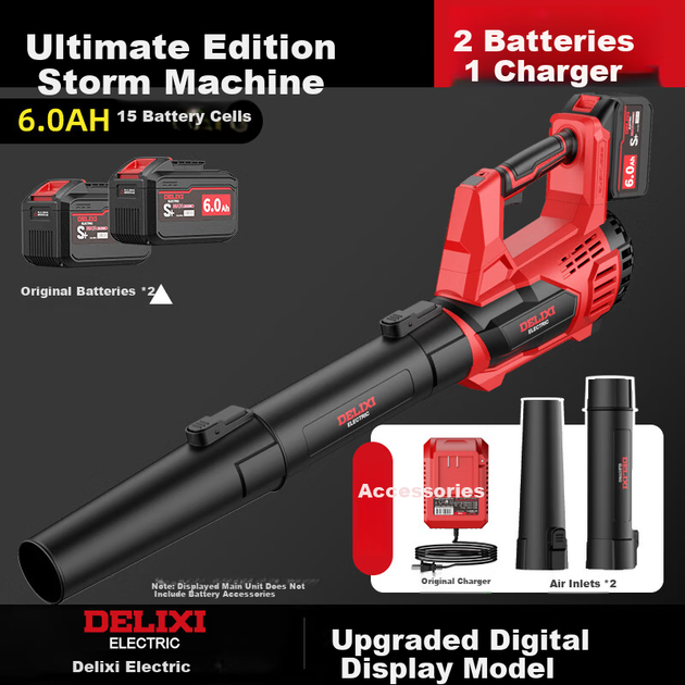 DELIXI ELECTRIC Литиевая аккумуляторная воздуходувка, снегоуборщик, беспроводная мощная воздуходувка для удаления пыли, эффективный пылеуловитель - изображение 4