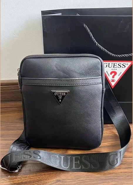 Мужская сумка мессенджер Guess черная - изображение 2
