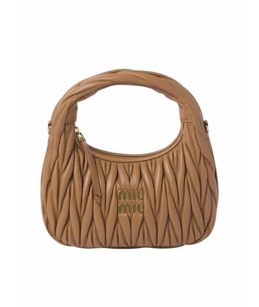 Женская сумка багет Miu miu 2178 коричневая - Фото 1 Женская сумка багет Miu miu 2178 коричневая - изображение 1