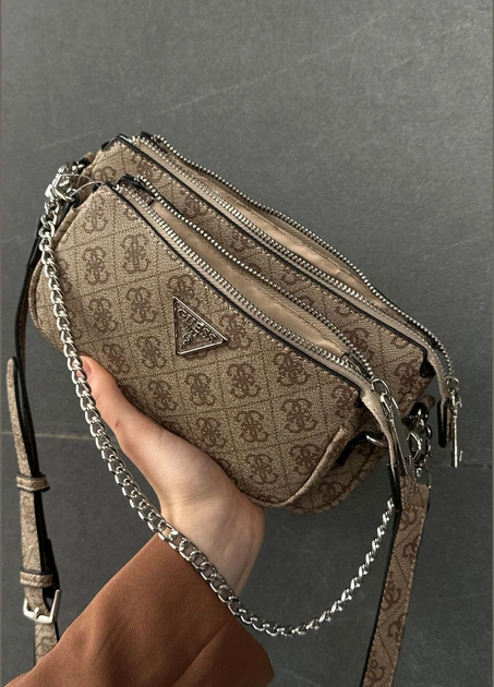Женская сумка Guess 136 кросс-боди бежевая - Фото 3 Женская сумка Guess 136 кросс-боди бежевая - изображение 3