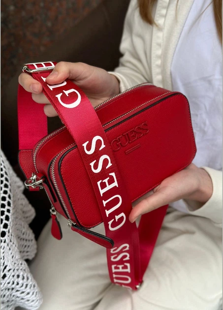 Женская прямоугольная сумка Guess 23705 кросс-боди красная - изображение 7