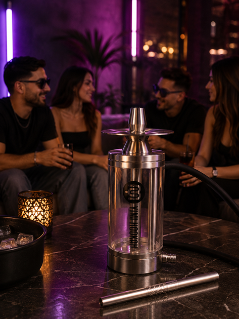 Кальян Yimi Hookah Nix Silver серебристый компактный из нержавеющей стали 22 см полный комплект - Фото 4 Кальян Yimi Hookah Nix Silver серебристый компактный из нержавеющей стали 22 см полный комплект - изображение 4