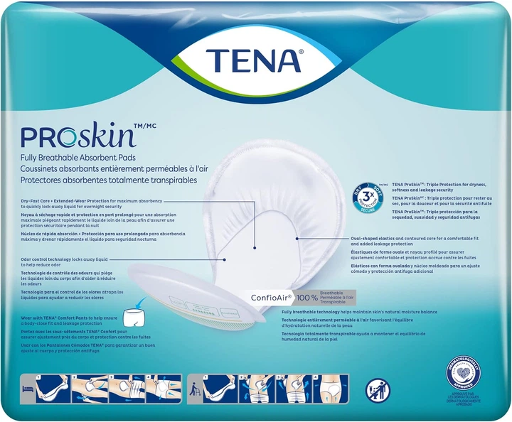 Прокладки TENA ProSkin Night с регулируемыми язычками для взрослых (48 штук) - изображение 2