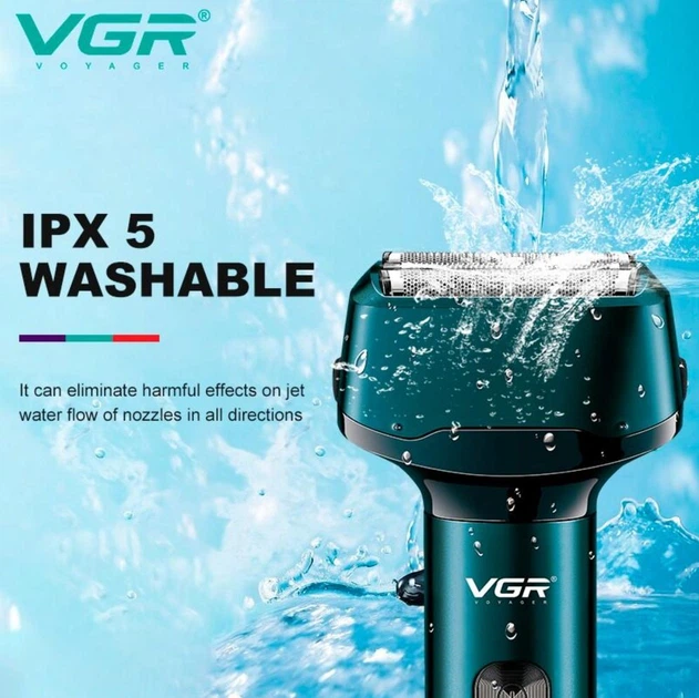 Электробритва аккумуляторная VGR V370 беспроводная сеточная с 3 головками для бритья - изображение 3