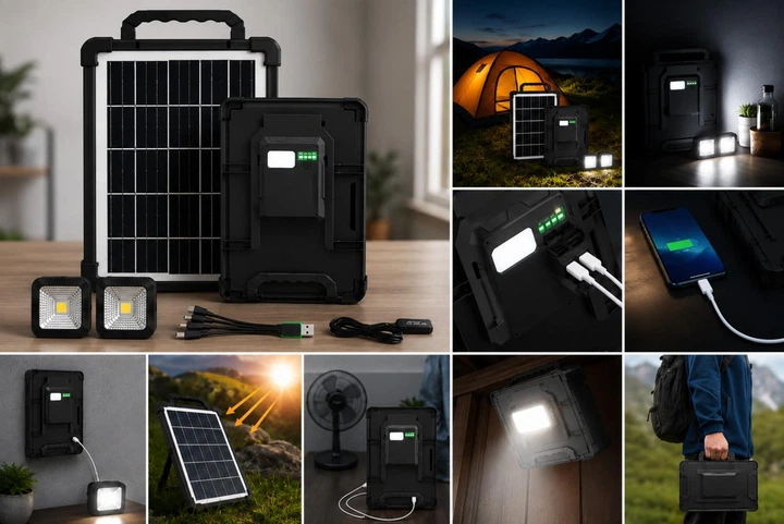 Портативная зарядная солнечная станция CCLamp CL-318PB-8W, 5400 mAh с LED-лампами фонарь с солнечной панелью - Фото 3 Портативная зарядная солнечная станция CCLamp CL-318PB-8W, 5400 mAh с LED-лампами фонарь с солнечной панелью - изображение 3