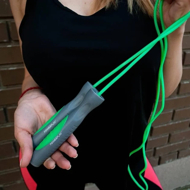 Скакалка PowerPlay 4204 Classic Jump Rope Зелена (2,7m.) (PP_PP_4204_Green) - Фото 4 Скакалка PowerPlay 4204 Classic Jump Rope Зелена (2,7m.) (PP_PP_4204_Green) - изображение 4