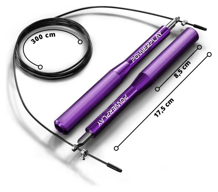 Скакалка швидкісна на підшипниках алюмінієва PowerPlay 4207 Elite Jump Rope Фіолетова (3m.) (PP_PP_4207_Purple) - Фото 4 Скакалка швидкісна на підшипниках алюмінієва PowerPlay 4207 Elite Jump Rope Фіолетова (3m.) (PP_PP_4207_Purple) - изображение 4