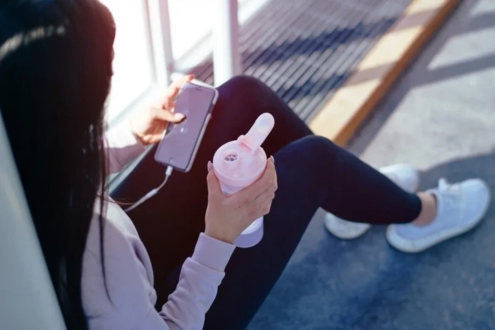 Шейкер спортивний SmartShake Slim Cotton Pink 500ml (Light Lavender) (PP_10252501) - изображение 7