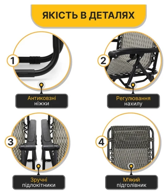 Комплект 2-а розкладні крісла-шезлонга + столик Zero Gravity LEOBRO Plaid (LB-ZGT-F3-PLD) (LEO_LB-ZGT-F3-PLD) - Фото 10 Комплект 2-а розкладні крісла-шезлонга + столик Zero Gravity LEOBRO Plaid (LB-ZGT-F3-PLD) (LEO_LB-ZGT-F3-PLD) - изображение 10
