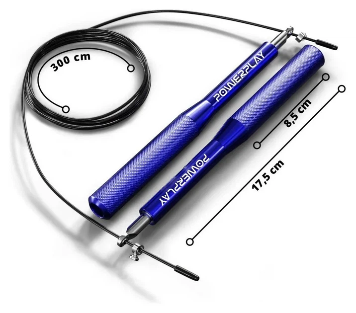 Скакалка швидкісна на підшипниках алюмінієва PowerPlay 4207 Elite Jump Rope Синя (3m.) (PP_PP_4207_Blue) - Фото 4 Скакалка швидкісна на підшипниках алюмінієва PowerPlay 4207 Elite Jump Rope Синя (3m.) (PP_PP_4207_Blue) - изображение 4