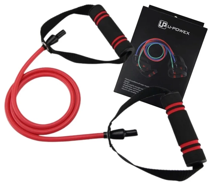 Трубчастий еспандер для фітнесу із ручками U-POWEX Latex resistance tube 30LB Red (13.5кг.) (PP_UP_1001_30LB_Red) - Фото 2 Трубчастий еспандер для фітнесу із ручками U-POWEX Latex resistance tube 30LB Red (13.5кг.) (PP_UP_1001_30LB_Red) - зображення 2