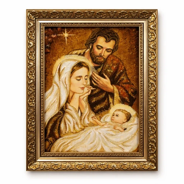 Икона из янтаря «Рождество» Гранд Презент 15*20 і-110 - Фото 1 Икона из янтаря «Рождество» Гранд Презент 15*20 і-110 - изображение 1