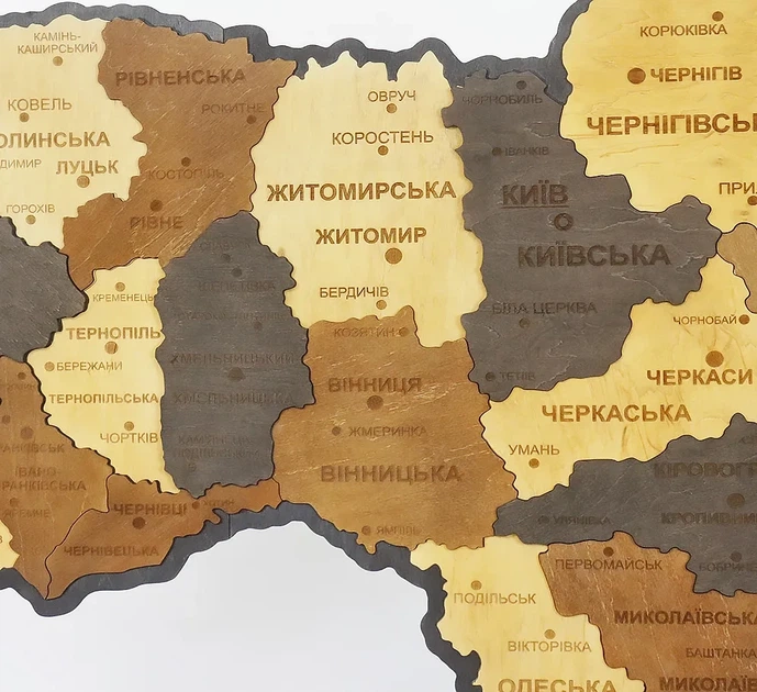 Мапа України настінна велика 3D об'ємна в коробці ручна робота 143*100 см Гранд Презент 17 - изображение 7