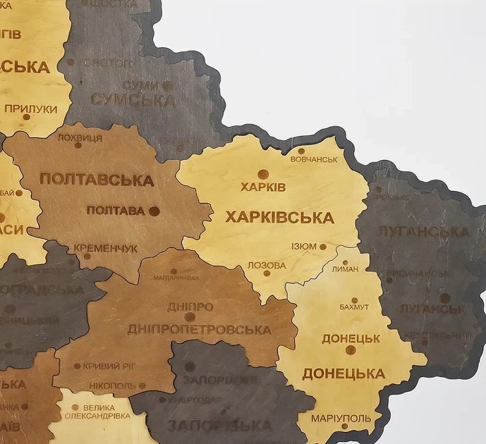 Мапа України настінна велика 3D об'ємна в коробці ручна робота 143*100 см Гранд Презент 17 - изображение 8