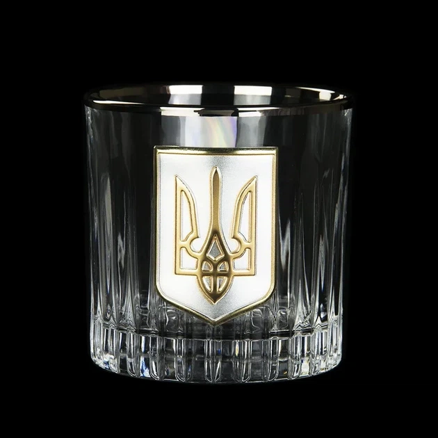 Набір стаканів "Тризуб" (6 шт) кришталь, золото, срібло Boss Crystal GPB6TRY2PG - зображення 8