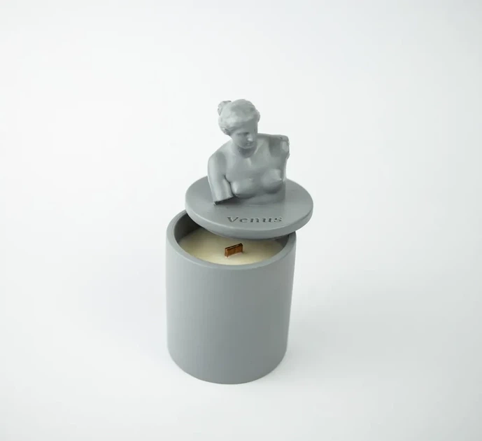 Аромасвічка VENUS CHERRY BLOSSOM GRAY 100% WOOD WAX 165g 35h Гранд Презент NAC 1017GY - изображение 3