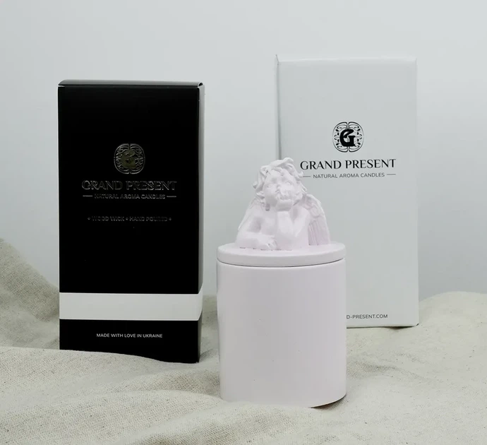 Аромасвічка CUPID SANTAL LAVENDER 100% WOOD WAX 165g 35h Гранд Презент NAC 1103 - изображение 5