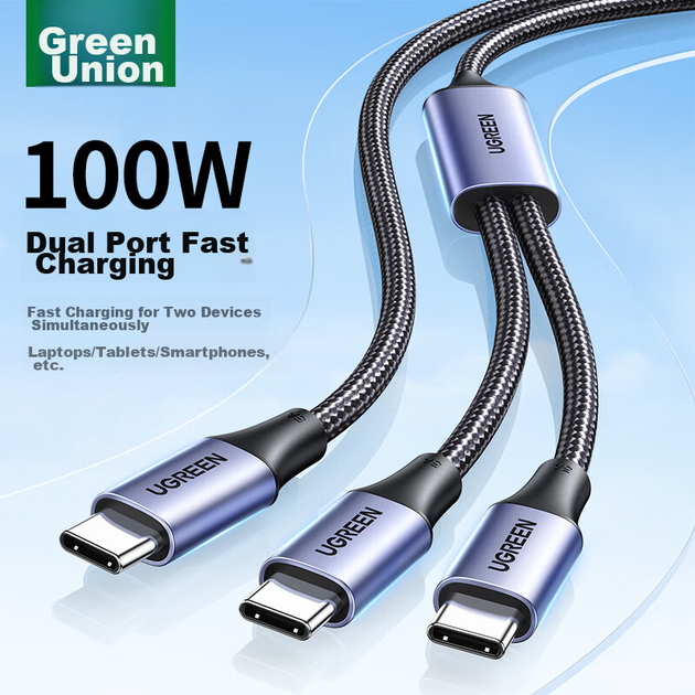 Кабель UGREEN Type-C - Type-C зі швидкою зарядкою PD 100 Вт, 1.5 м - Фото 4 Кабель UGREEN Type-C - Type-C зі швидкою зарядкою PD 100 Вт, 1.5 м - зображення 4