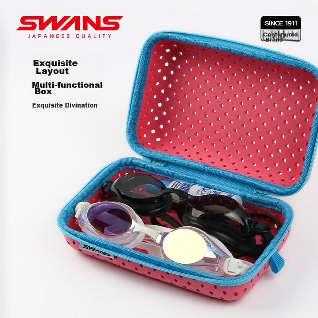 Футляр SWANS для очков для плавания дышащий портативный, синий - изображение 6