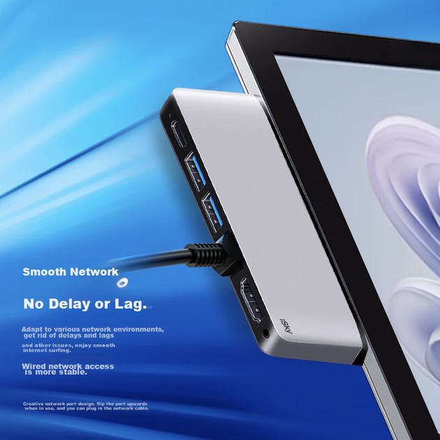 Розширювальна док-станція Isky Microsoft Surface Pro 9/10/11, високошвидкісний конвертер USB 3.0, мережевий порт RJ45-адаптер, розширювальна док-станція HDMI High-Definition 4K, Eight-I - Фото 7 Розширювальна док-станція Isky Microsoft Surface Pro 9/10/11, високошвидкісний конвертер USB 3.0, мережевий порт RJ45-адаптер, розширювальна док-станція HDMI High-Definition 4K, Eight-I - зображення 7