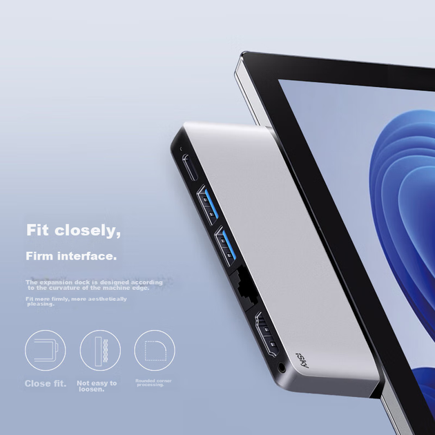 Розширювальна док-станція Isky Microsoft Surface Pro 9/10/11, високошвидкісний конвертер USB 3.0, мережевий порт RJ45-адаптер, розширювальна док-станція HDMI High-Definition 4K, Eight-I - Фото 10 Розширювальна док-станція Isky Microsoft Surface Pro 9/10/11, високошвидкісний конвертер USB 3.0, мережевий порт RJ45-адаптер, розширювальна док-станція HDMI High-Definition 4K, Eight-I - зображення 10