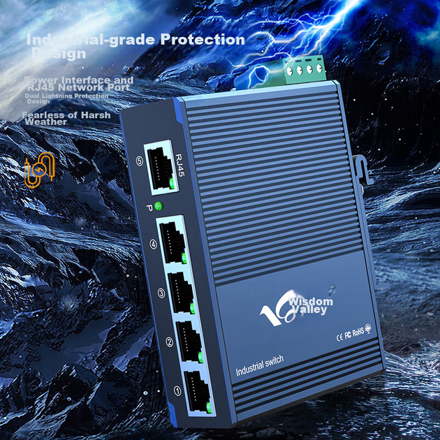 Коммутатор промышленный Huigu HG800-FE005 на 5 портов 100 Мбит/с, на DIN-рейку - изображение 8