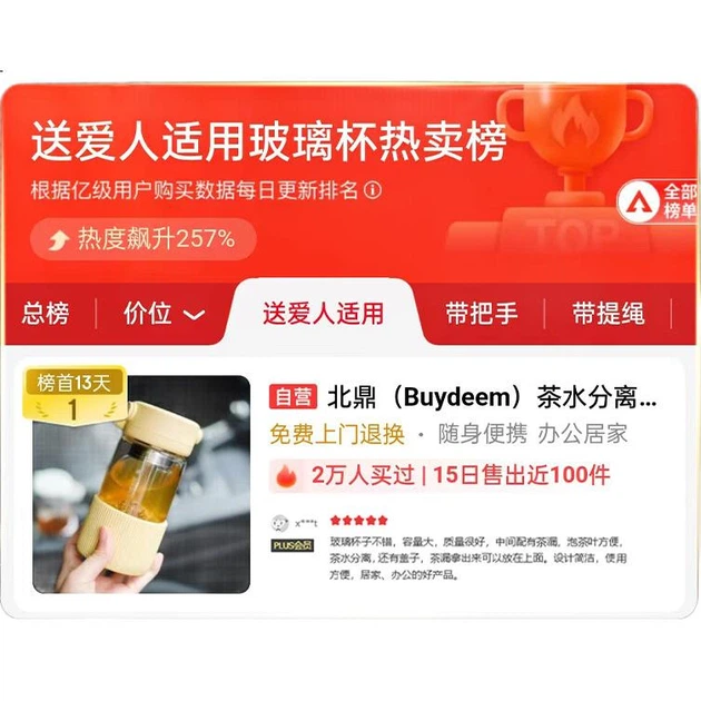 Стакан Buydeem для заваривания чая 360 мл Yellow - изображение 4
