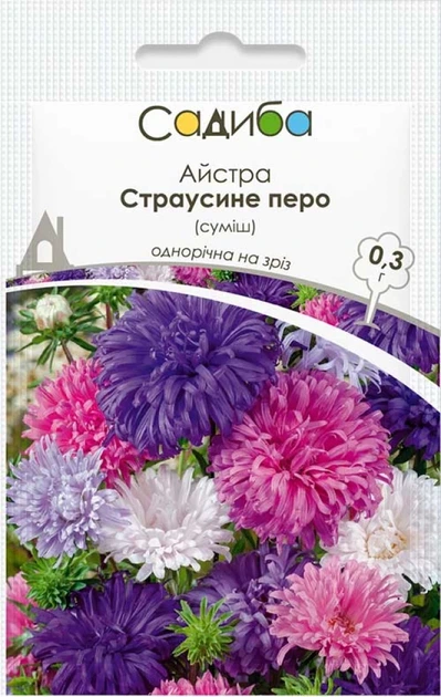 Астра Страусиное перо смесь, 0,3 г, Садиба - Фото 1 Астра Страусиное перо смесь, 0,3 г, Садиба - изображение 1