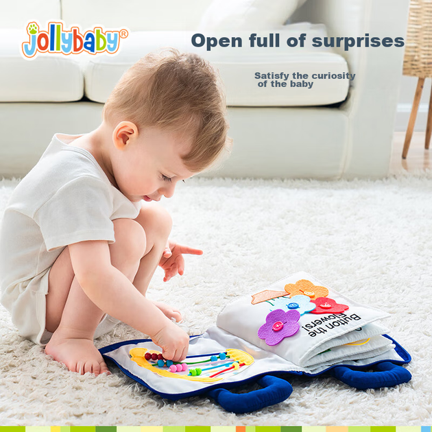 Книжка мягкая Jollybaby развивающая для малышей с прорезывателем - Фото 6 Книжка мягкая Jollybaby развивающая для малышей с прорезывателем - изображение 6