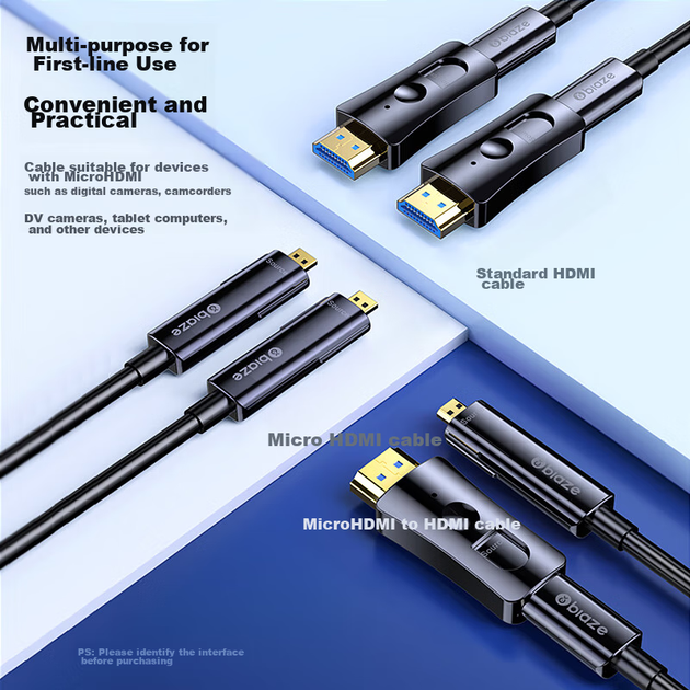 Кабель Biaze HX67 HDMI - micro-HDMI 4K v2.0 15 м (HX67-15m) - изображение 6