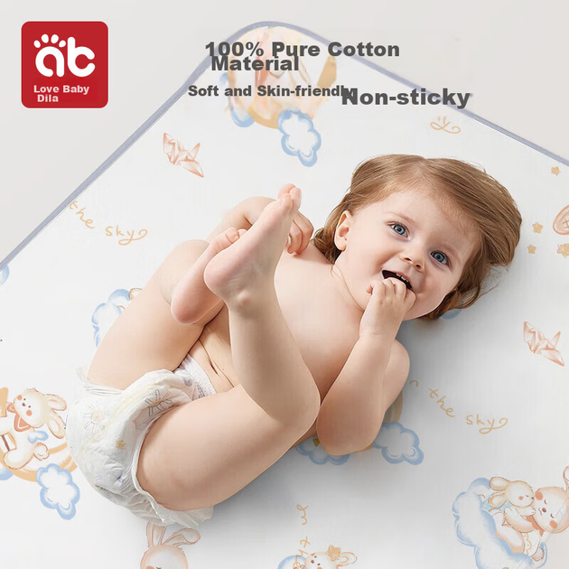Пеленка-вкладыш AIBEDILA Sky Bound хлопковая водонепроницаемая многоразовая, 70x90 см - изображение 4
