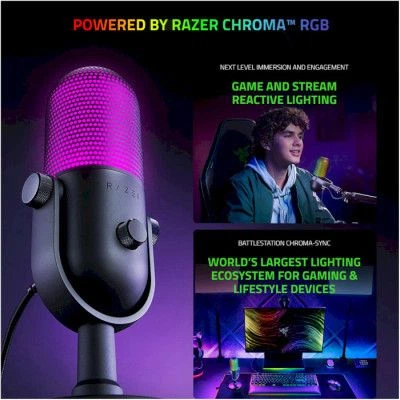 Мікрофон Razer Seiren V3 Chroma White (RZ19-05060200-R3M1) - Фото 3 Мікрофон Razer Seiren V3 Chroma White (RZ19-05060200-R3M1) - зображення 3