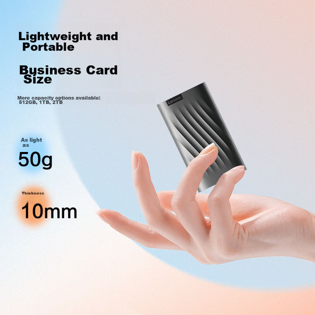 SSD диск Lenovo PS10 1TB USB 3.2 Gen 2x2 Type-C External Grey - Фото 5 SSD диск Lenovo PS10 1TB USB 3.2 Gen 2x2 Type-C External Grey - изображение 5
