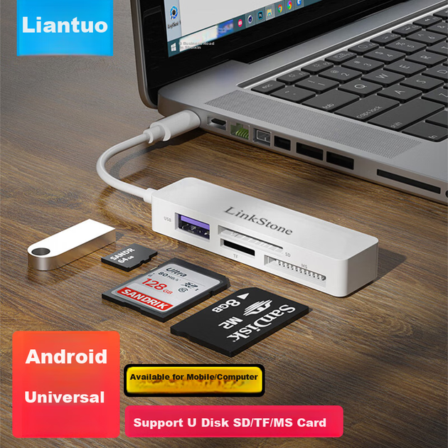 Картридер LinkStone Type-C OTG для карт MS/TF/SD и USB, для iPhone 15/16/17 и камер Sony - Фото 7 Картридер LinkStone Type-C OTG для карт MS/TF/SD и USB, для iPhone 15/16/17 и камер Sony - изображение 7