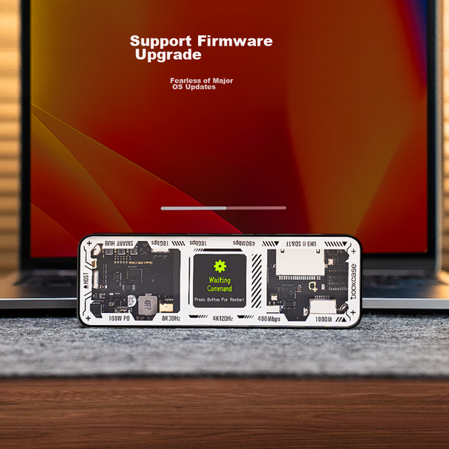DOCKCASE Багатокорпусна інтелектуальна візуалізована док-станція розширення Type-C з десятьма входами, конвертер для комп'ютерів MacBook Apple, інтерфейс DP для дзеркального відображення екрана високої чіткості 8K для ноутбука - зображення 12