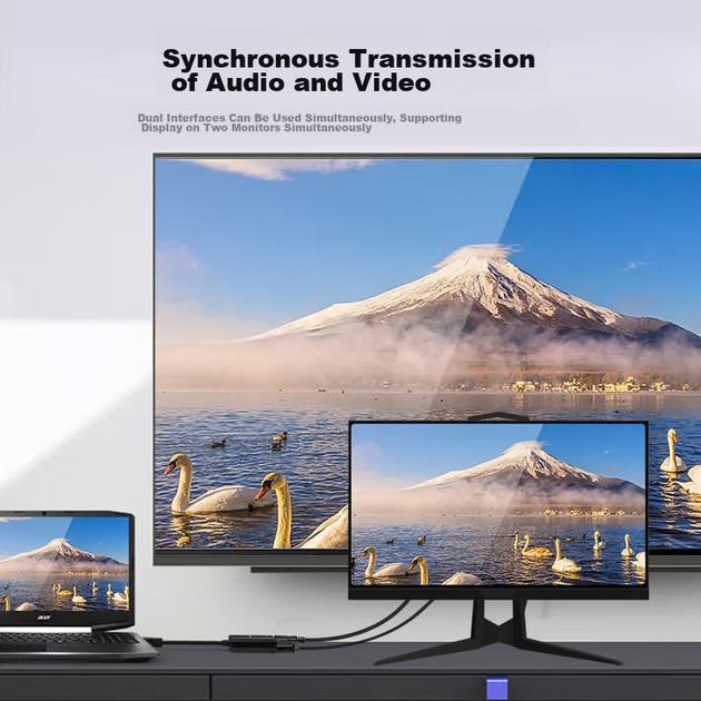 Конвертер видеосигнала Beishanque BSQ-30 VGA на HDMI+VGA черный - изображение 3