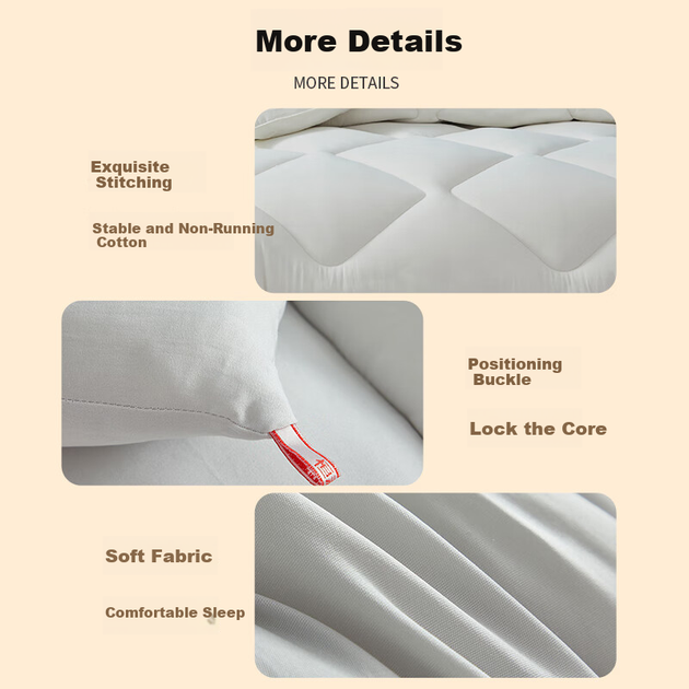 Ковдра Hengyuanxiang Quilt Fiber, антибактеріальна ковдра з щіткою навесні та на осінь, яку можна прати в пральній машині, 4 шт. (2 кг), 150*200 см [молочно-білий] - зображення 5
