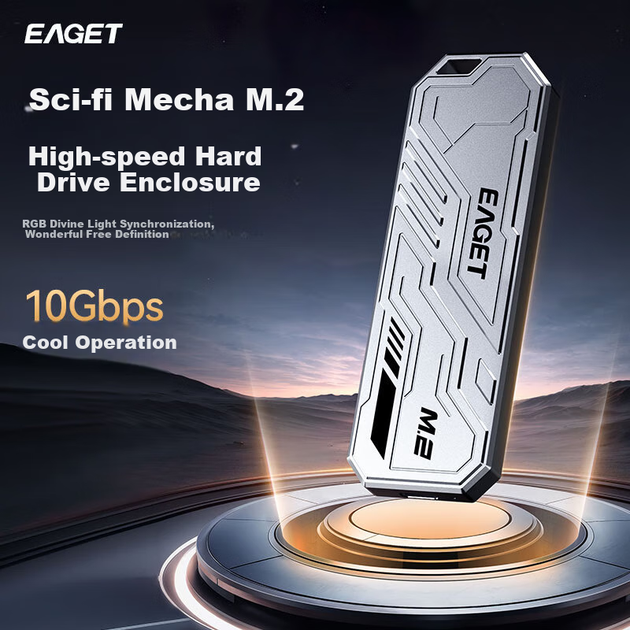 Корпус для SSD-накопителя EAGET M.2 NVMe, Type-C 3.2, портативный, совместимый с ноутбуками, внешний алюминиевый охлаждающий бокс для SSD, SE910N - Фото 4 Корпус для SSD-накопителя EAGET M.2 NVMe, Type-C 3.2, портативный, совместимый с ноутбуками, внешний алюминиевый охлаждающий бокс для SSD, SE910N - изображение 4