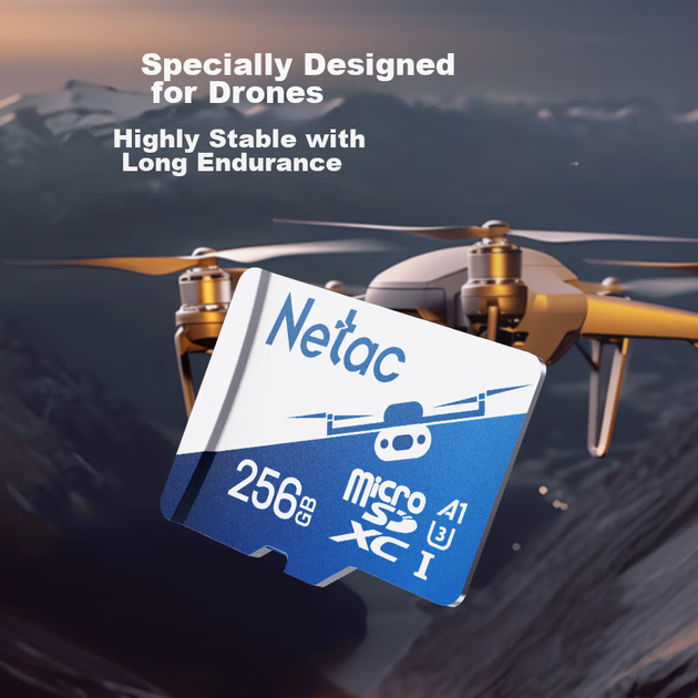 Netac, 256 ГБ TF (MicroSD), спеціальна карта пам'яті DJI Drone, U3 A1 V30, 4K екшн-камера GoPro, універсальна для камер спостереження - изображение 5