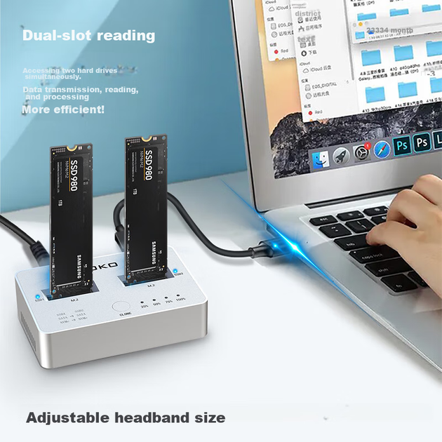Устройство для клонирования M.2 SSD AOKO, двухпротокольное клонирование NVMe/SATA, клонирование жестких дисков M2, копирование и запись SSD-накопителей в автономном режиме PCIe DM28SW. - изображение 7