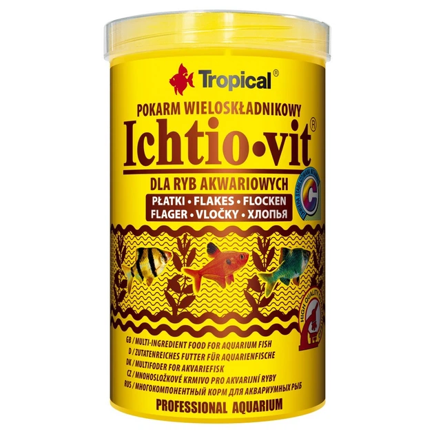 Корм Tropical Ichtio-Vit для всех аквариумных рыб хлопья 120 г. - Фото 3 Корм Tropical Ichtio-Vit для всех аквариумных рыб хлопья 120 г. - изображение 3